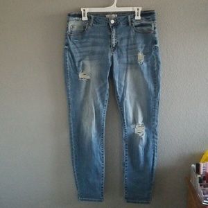 Ripped blue jeans